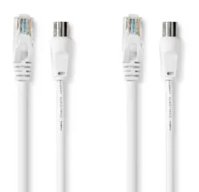 Nedis Kombinovaný kábel koax a CAT6 biela / Kombinovaný kábel / RG58 / 75 Ohm / 3 m / dvojité tienenie / box (CSGB4500WT30)