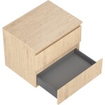 MEXEN/S - Rivel kúpeľňová skrinka pod umývadlo 60 cm s doskou, 2 zásuvky, reliéf, dub 91A20-06047-2-BFFC81