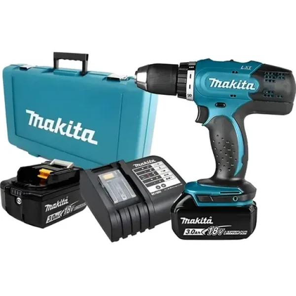 Makita Aku vŕtací skrutkovač LXT 18V 3,0 Ah / Aku vŕtací skrutkovač / 2x aku, nabíjačka, kufor / moment 42/27 Nm (DDF453SFE)