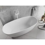 MEXEN/S - Luvo Slim voľne stojaca vaňa 170 x 75, biela, sifón a prepad biela 52801707500-20