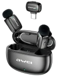 Awei MK5 Duo Ai-Voice čierna / Klopový mikrofón / Bezdrôtový (MK5)