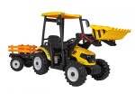 Mamido Detský elektrický traktor MEGA D68 24V s prívesom žltý