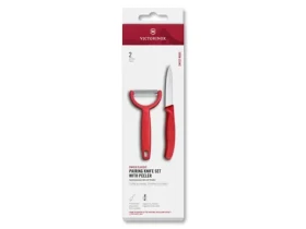 VICTORINOX Swiss Classic Kuchynský nôž a Y-škrabka 2 ks červená / rovné ostrie (6.7111.22C1)