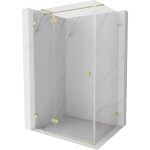 MEXEN/S - Lunar T sprchovací kút dvere krídlové ľavá 85 x 120, transparent, zlato kartáčovaná 834T-085-120-55-00-L