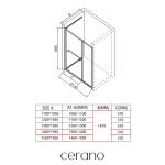 CERANO - Sprchové posuvné dvere Versaro L/P - 6 mm - čierna matná, transparentné sklo - 140x195 - zasúvacie CER-8050BD80334