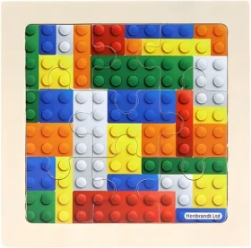 Drevené puzzle Stavebnica 9 dielikov