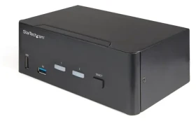 StarTech 2-portový HDMI KVM switch čierna / KVM prepínač / 4K UHD / USB Hub / 1 užívateľ (SV231DHU34K6)