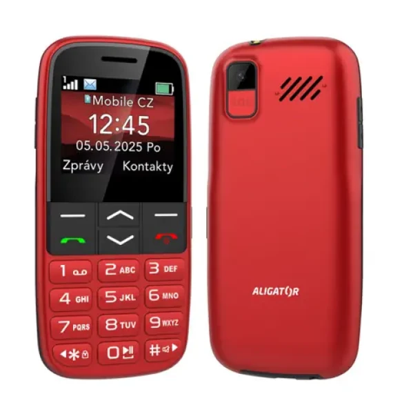 Aligator A770 Senior červený + stolná nabíjačka (A770RD)