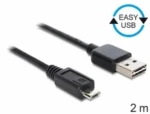 DeLock kábel EASY USB 2.0 A samec gt; USB 2.0 micro B samec / 2 m (83367)