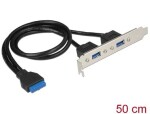 DeLock Záslepka 1 x 19 pin USB 3.0 pin (F) interný - 2 x USB 3.0 Typ-A (F) / externý (84836)