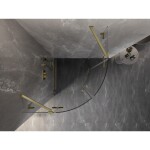 MEXEN/S - Lunar sprchovací kút štvrťkruh krídlový 80 x 80, transparent, zlato kartáčovaná 833-080L-080P-55-00
