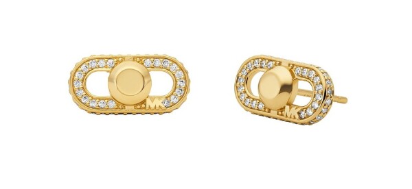 Michael Kors Módne pozlátené náušnice so zirkónmi Astor Link MKC1738CZ710