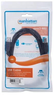 Manhattan / USB kábel / USB-A - USB-B / USB 2.0 / 3 m / čierny (333382)