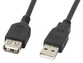 Lanberg CA-USBE-10CC-0050-BK čierna / Kábel USB / USB-A - USB-A / 5m (CA-USBE-10CC-0050-BK)