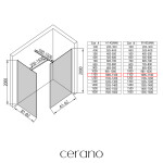 CERANO - Sprchová zástena Walk-in Onyx TL/P - 8 mm - hranatá vzpera - čierna matná, transparentné sklo - 110x110x200 CER-8050BD2900
