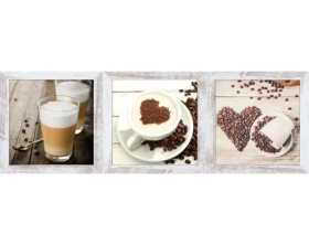 Sada obrazov na stenu (3 ks) Chep, motív káva%