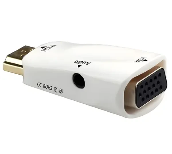 PremiumCord prevodník HDMI na VGA + audio biela / Redukcia / HDMI - VGA (khcon-48)