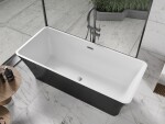 MEXEN/S - Tonia voľne stojaca vaňa 170 x 75, biela/čierna, sifón a prepad grafit metal 52171707575-95