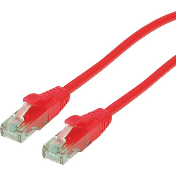 Roline recycled material 21.45.3111 RJ45 sieťové káble, prepojovacie káble CAT 6A U/UTP 1.00 m červená (jasná) netienený, PVC plášť 1 ks; 21.45.3111