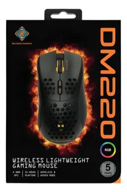 Deltaco DM220 čierna / Herná myš / RGB / bezdrôtová (Bluetooth/2.4 GHz) / 4800 DPI / 7 tlačidiel (GAM-120)