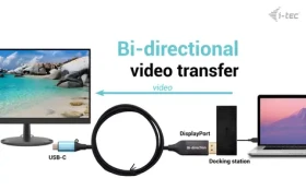 I-TEC USB-C DisplayPort redukcia čierna / Redukcia / Obojsmerná / DisplayPort 1.4 / 8K 30Hz / 1,5 m (C31CBLDP8KBIDIR)