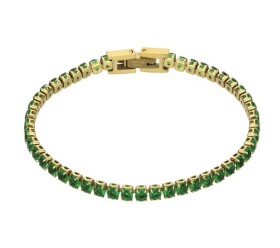 Marc Malone Tenisový pozlátený náramok Tessa Green Bracelet MCB23055G