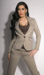 Sexy business blazer with patches and glitter BEIGE