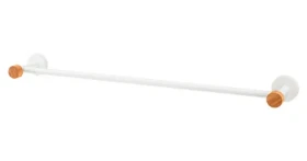 MSV IANA nástenný držiak na uteráky biely / oceľ / bambus / 65,2 cm