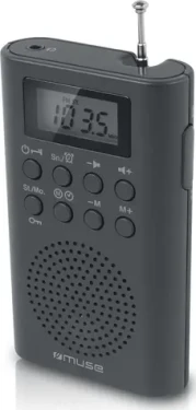 Muse M-03 R čierna / Vreckové rádio / FM / budík / LCD / 3.5mm (M-03R)
