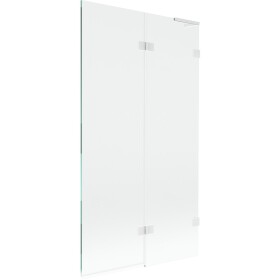 MEXEN/S - Lunar L vaňová zástena 2-krídlová pravá 100 x 150, transparent, biela 897L-100-100-20-00-P