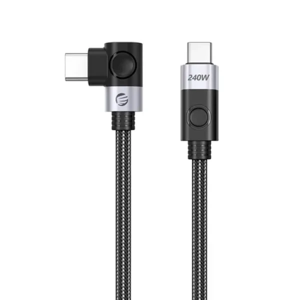 Orico CW240 čierna / Kábel USB-C - USB-C / lomený / PD 240W / 20 Gbps / 0,5 m