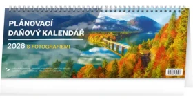 NOTIQUE Stolový kalendár Plánovací daňový s fotografiami 2026, 33 x 12,5 cm (PGS-35308)