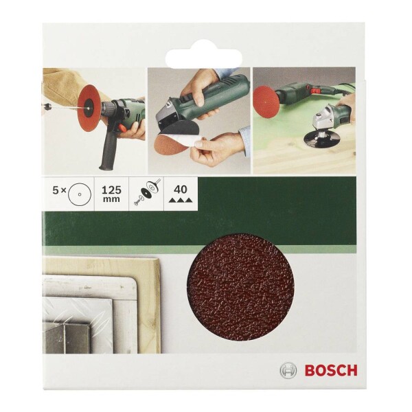 Bosch Accessories 2609256B53 brúsny papier pre brúsne kotúče bez otvorov Zrnitosť 40, 60, 80, 120, 180 (Ø) 125 mm 1 sada; 2609256B53