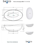 BESCO - Voľne stojaca vaňa SIYA biela - Farba sifónu - Chróm, Rozmer vane - 171,5 × 101 cm VANSIYA170W