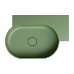OMNIRES - OVO M+ umývadlo na dosku/závesné - pravé, 64 x 44 cm, olive mat; OVO645UWPOL