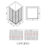 CERANO - Sprchovací kút Volpe Duo Ľ/P - 6 mm - čierna matná, transparentné sklo - 100x80x190 - zalamovacia CER-480166
