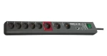 Brennenstuhl Secure-Tec sivá / Predlžovací kábel / 8x zásuvka / prepäťová ochrana / 3 m / 16 A (1159490936)