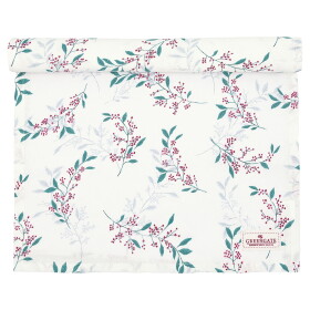 GREEN GATE Bavlnený behúň na stôl Julani White 45 × 140 cm