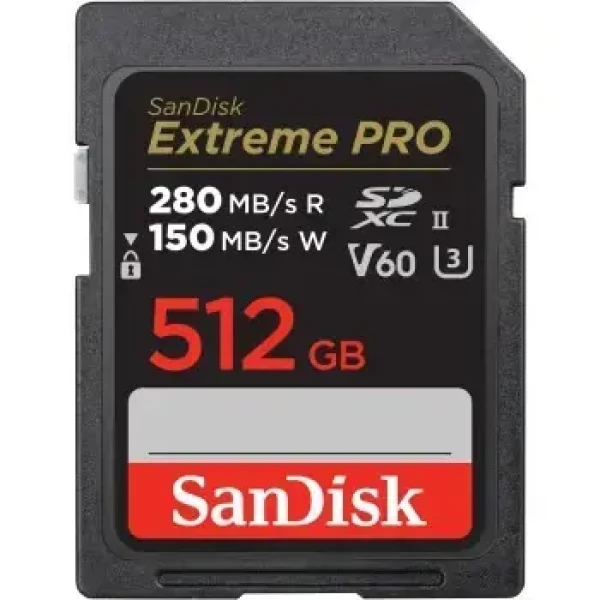 SanDisk Extreme PRO SDXC 512 GB / Pamäťová karta / UHS-II / Class 10 U3 V60 / čítanie: 280 MB/s / zápis: 150 MB/s (SDSDXEP-512G-GN4IN)
