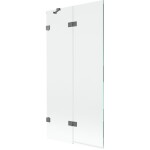 MEXEN/S - Lunar vaňová zástena 2-krídlová ľavá 90 x 150, transparent, grafit metal 897-090-100-95-00-L