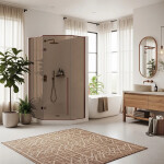 REA/S - Sprchovací kút DIAMOND 90x90 COPPER BRUSH + sprchova vanička Diamond, biela KPL-K6966