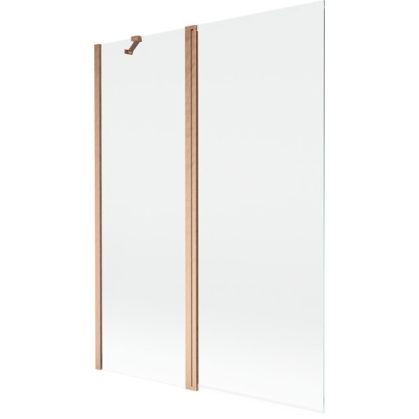 MEXEN - MIST vaňová zástena 130x150 cm 6mm f+s, meď kartáčovaná, číra 8A9-130-011-65-00