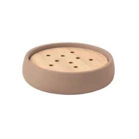 Spirella Sven mydlenka matná cappuccino / Polyresin / Drevo