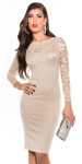 Elegant KouCla midi pencil dress with lace SAFIR 12