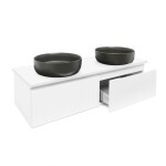 Kúpeľňová skrinka s krycou doskou SAT Evolution 118x30x44, 8 cm biela mat SATEVO120WMD SATEVO120WMD