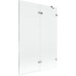MEXEN/S - Lunar vaňová zástena 2-krídlová pravá 120 x 150, transparent, chróm 897-120-100-01-00-P