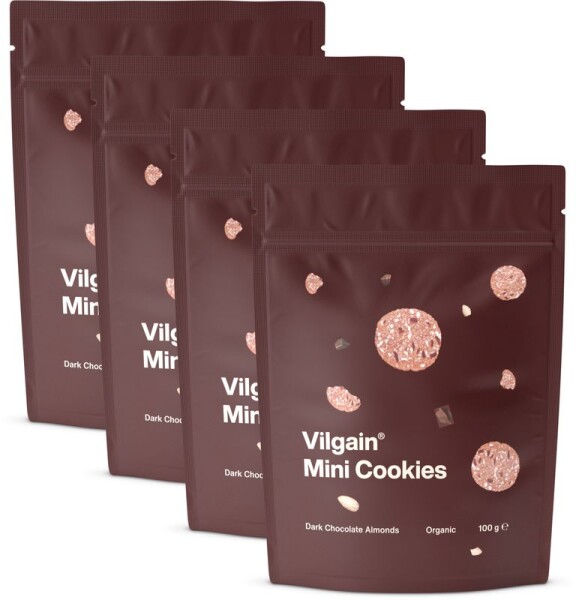 Vilgain Mini Cookies BIO – 4× mandle s horkou čokoládou 100 g
