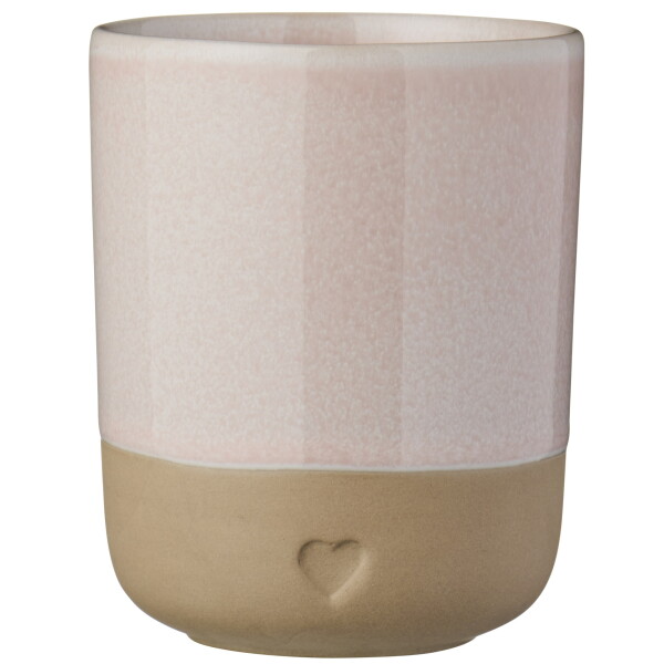 Ib Laursen Kameninový hrnček Heart Light Pink Matt 190 ml