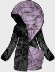 Fialová obojstranná dámska bunda - kožuch (b8053-51) odstíny fialové XXL (44)