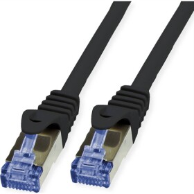 Value 21.99.0721 RJ45 sieťové káble, prepojovacie káble CAT 6A S/FTP 30.00 m čierna dvojžilový tienený, bez halogénov, samozhášavý 1 ks; 21.99.0721